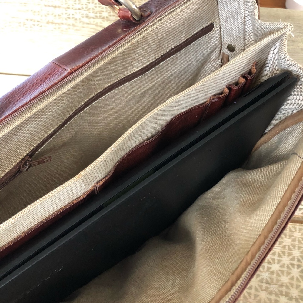 Bag, laptop bag, Vintage Picard, real leather - Picture 4 of 6